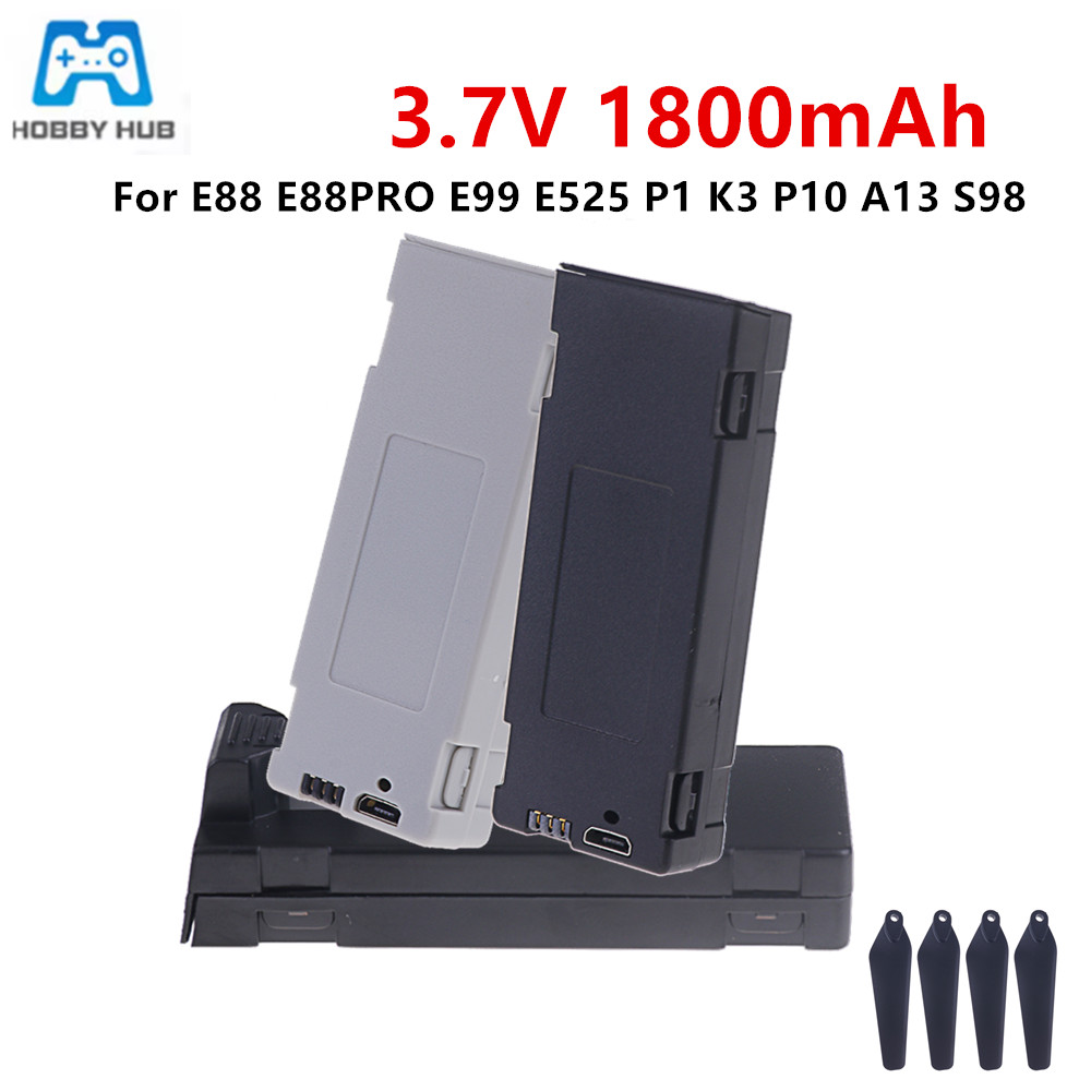 Drone Battery Charger - Akumulator E88, bateria 3.7V 1800mAh do