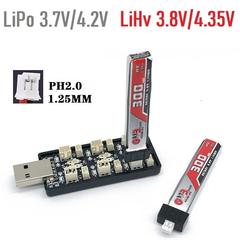 Drone Power Bank - 6CH USB 1S LiPo/LiHv 3.7V/4.2V 3.8V/4.35V
