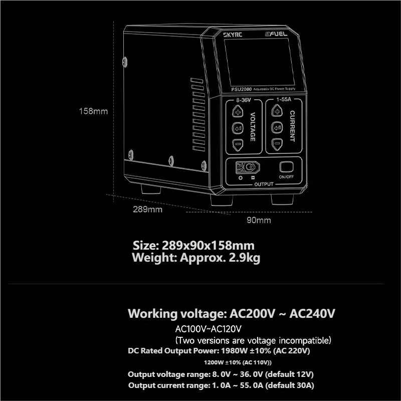 SKYRC PSU2000 1980W Regulowany – Drone Battery Charger recenzja i cena