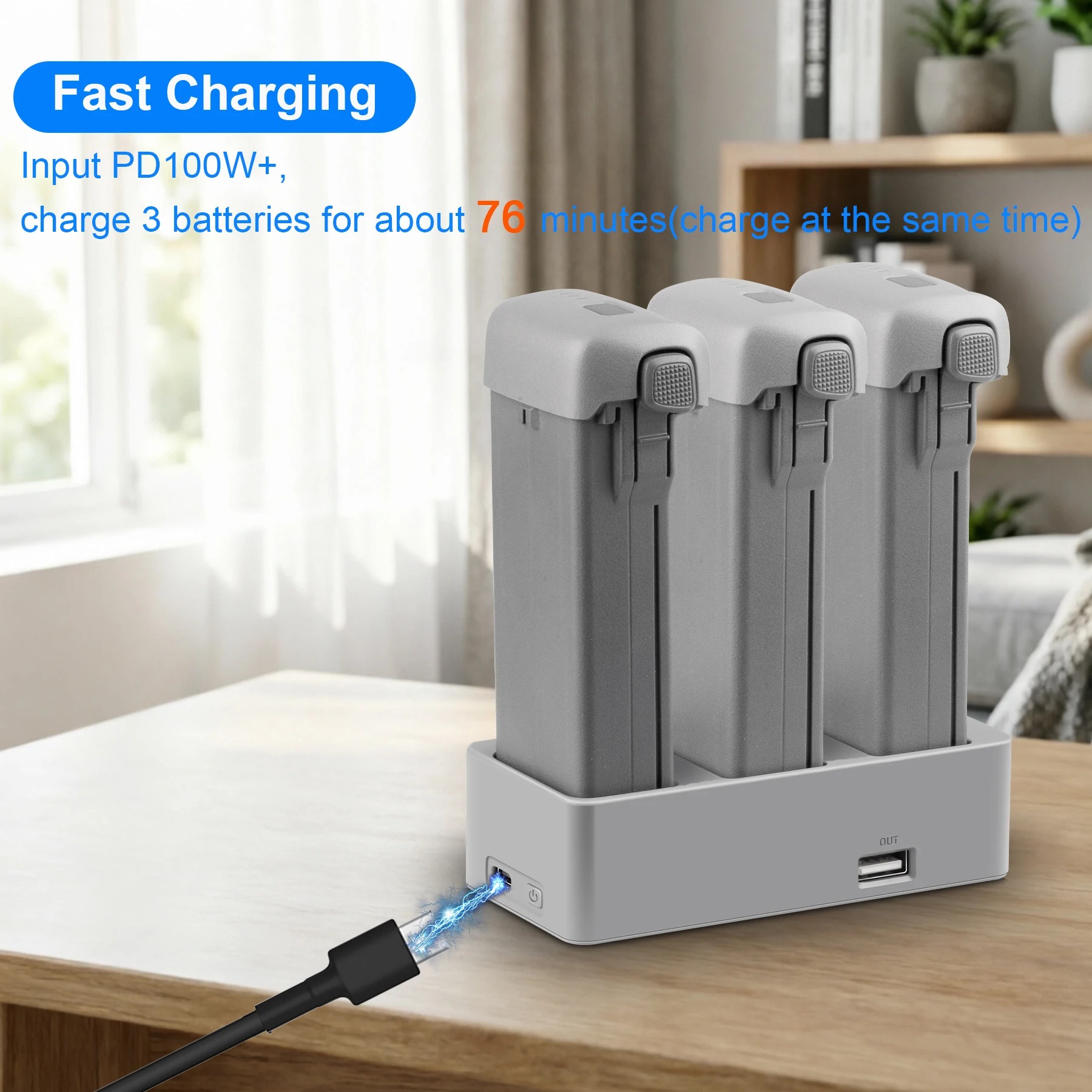 Szybka ładowarka trójportowa d – Drone Charging Hub recenzja i cena
